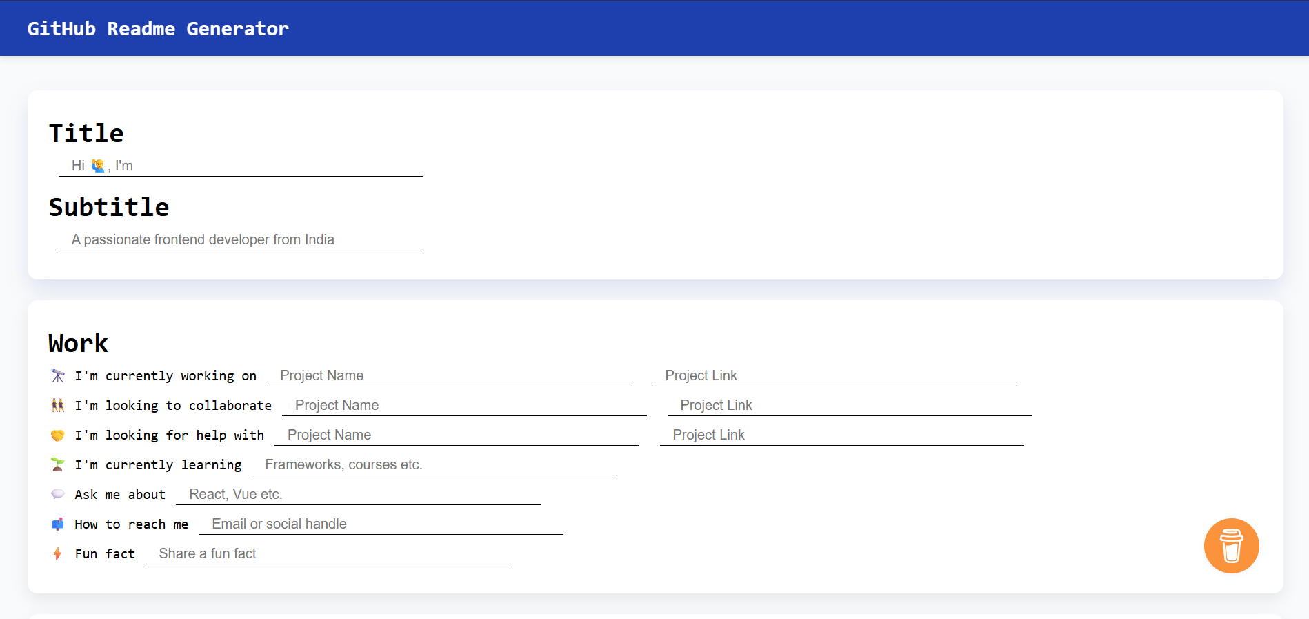 GitHub Readme Generator
